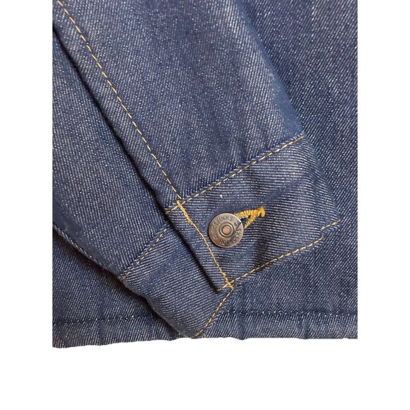 Men's VTG Sears Denim Jacket Sherpa Lined Blue Ranch Western 60s 70s Size 42R - Picture 6 of 8